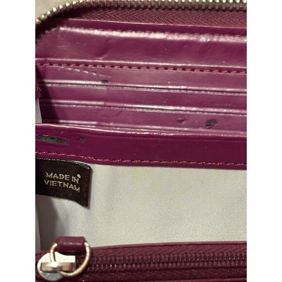 Coach Plum Patent Crinkle Leather Wallet - Picture 6 of 9